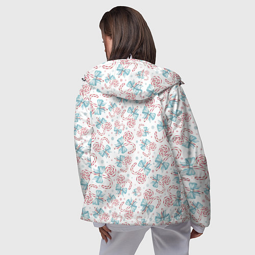 Женская ветровка Новогодние леденцы / 3D-Белый – фото 4