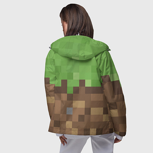 Женская ветровка Earth - Minecraft / 3D-Белый – фото 4