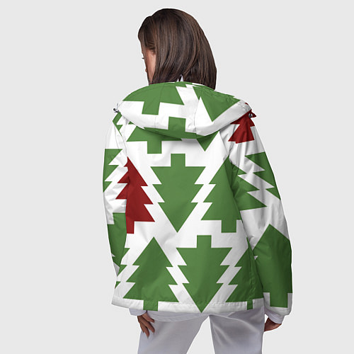 Женская ветровка Елочный новый год / 3D-Белый – фото 4