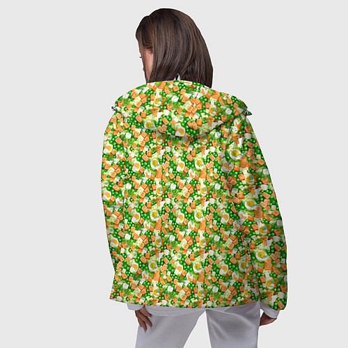 Женская ветровка Салат - Оливье / 3D-Белый – фото 4