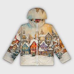 Женская ветровка Новогодний городской пейзаж