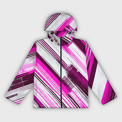 Женская ветровка Розовые диагональные полосы на белом фоне