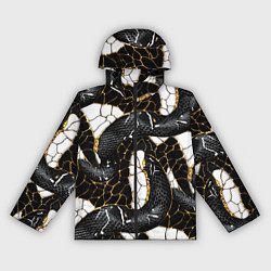Женская ветровка Змеиная черно-белая абстракция