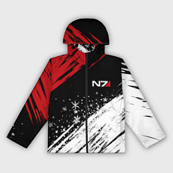 Ветровка с капюшоном женская Mass Effect - Merry Christmas, цвет: 3D-черный