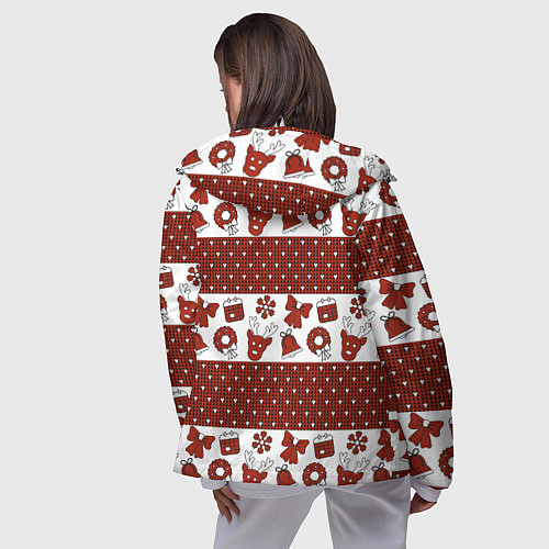 Женская ветровка Новогодний паттерн / 3D-Белый – фото 4