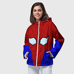 Ветровка с капюшоном женская Spider-Man - eyes, цвет: 3D-белый — фото 2