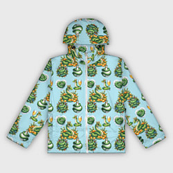 Женская ветровка Паттерн зелёные новогодние змейки