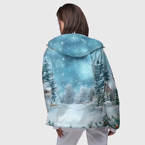 Женская ветровка Новогодний снег / 3D-Белый – фото 4