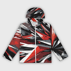 Женская ветровка Чёрно-красно-белая абстракция