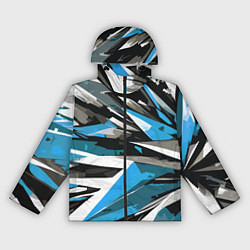 Женская ветровка Чёрно-сине-белая абстракция