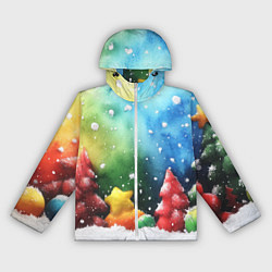 Женская ветровка Акварельные новогодние елки