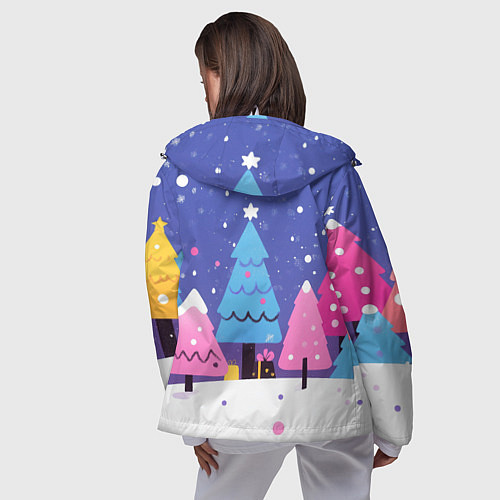 Женская ветровка Милые разноцветные елочки / 3D-Белый – фото 4