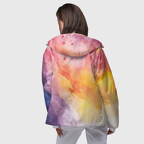 Женская ветровка Краски акварели / 3D-Белый – фото 4