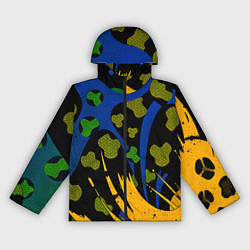 Ветровка с капюшоном женская Абстрактные пятна леопарда, цвет: 3D-черный