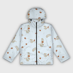 Ветровка с капюшоном женская Зимние ветки сосны и шишки, цвет: 3D-черный