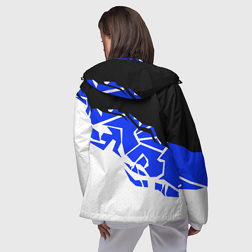 Женская ветровка Блюлок - абстракция синяя / 3D-Черный – фото 4