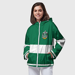 Ветровка с капюшоном женская Гарри Поттер Слизерин, цвет: 3D-белый — фото 2