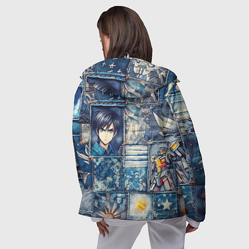 Женская ветровка Аниме микс и пэчворк / 3D-Белый – фото 4