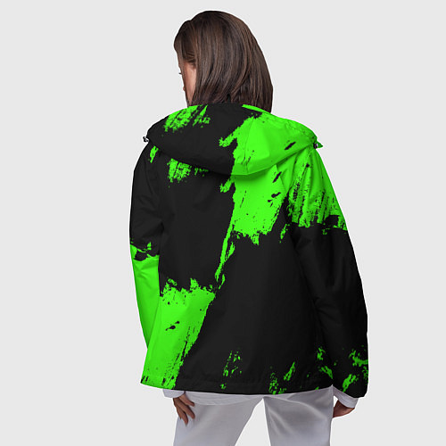 Женская ветровка Arctic Monkeys - Зеленые брызги / 3D-Черный – фото 4