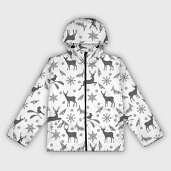 Женская ветровка Новогодние мотивы олени и снежинки