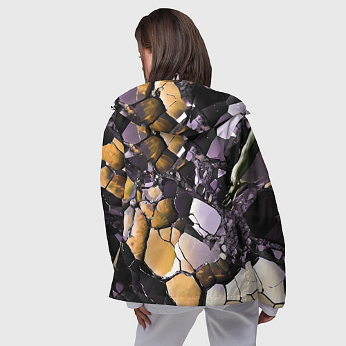 Женская ветровка Чёрно-жёлтый камень / 3D-Белый – фото 4