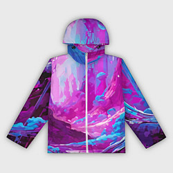 Женская ветровка Фиолетовая кислотная абстракция