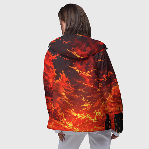 Женская ветровка Багровый огненный закат / 3D-Черный – фото 4