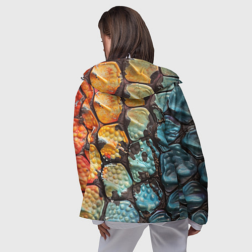 Женская ветровка Змеиные чешуйки / 3D-Белый – фото 4