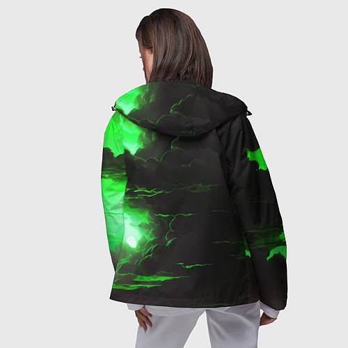 Женская ветровка Кислотный зелёный закат / 3D-Черный – фото 4