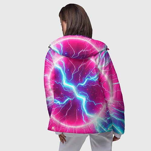 Женская ветровка Cyber tyrannosaurus is a cool skateboarder / 3D-Черный – фото 4