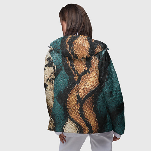 Женская ветровка Кожа в змеином стиле / 3D-Белый – фото 4