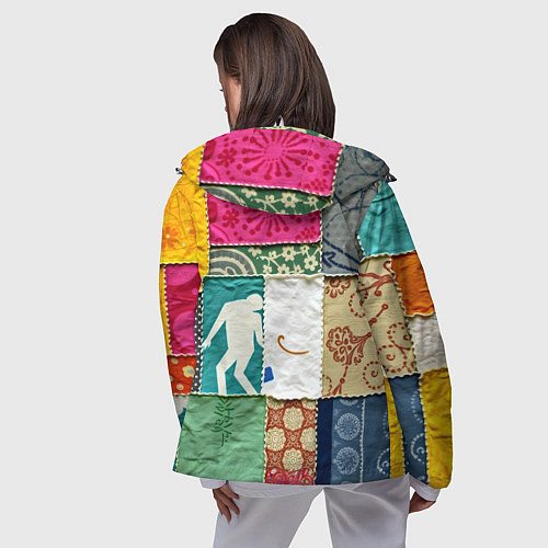 Женская ветровка Пэчворк с человечком / 3D-Белый – фото 4