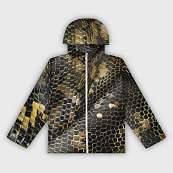 Ветровка с капюшоном женская Кожаный змеиный принт, цвет: 3D-белый