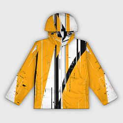 Женская ветровка Чёрно-белые вертикальные полосы на жёлтом фоне