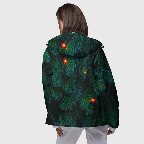Женская ветровка Еловые ветви / 3D-Белый – фото 4