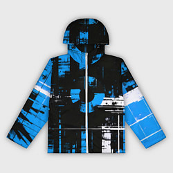 Женская ветровка Сине-белый гранж на чёрном фоне