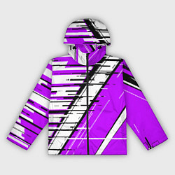 Женская ветровка Чёрно-белые глитч полосы на фиолетовом фоне