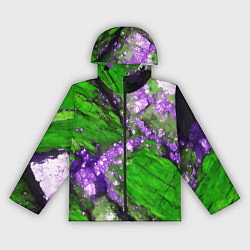 Женская ветровка Фиолетовый минерал в зелёном камне