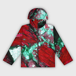 Ветровка с капюшоном женская Голубой минерал в красном камне, цвет: 3D-черный