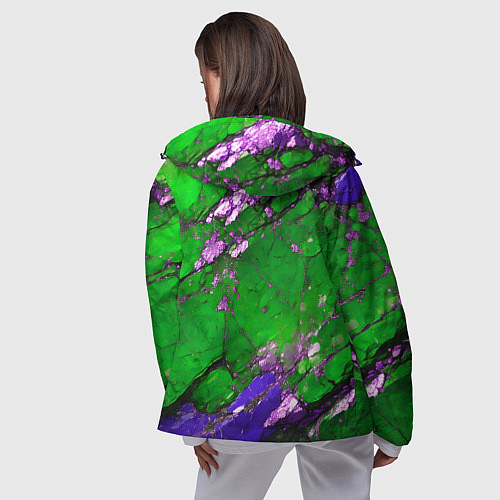 Женская ветровка A purple mineral in a green stone / 3D-Черный – фото 4