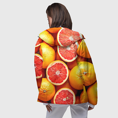 Женская ветровка Грейпфруты / 3D-Белый – фото 4