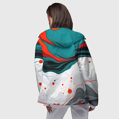 Женская ветровка Эбру красочная абстракция / 3D-Черный – фото 4