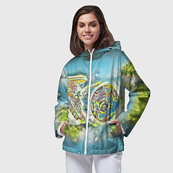 Ветровка с капюшоном женская Удар по воротам, цвет: 3D-белый — фото 2