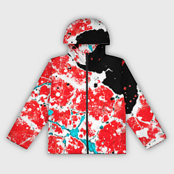 Женская ветровка Сине красная абстракция на чёрном фоне