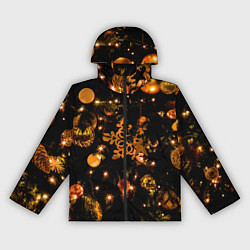 Ветровка с капюшоном женская Новогоднее украшение, цвет: 3D-черный