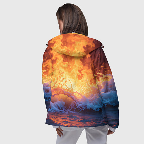 Женская ветровка Стихия огня и воды / 3D-Белый – фото 4