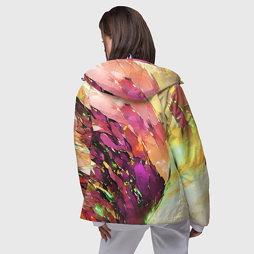 Женская ветровка Красно-жёлтая абстракция / 3D-Белый – фото 4