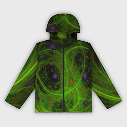 Ветровка с капюшоном женская Зелёный дым абстракция, цвет: 3D-черный