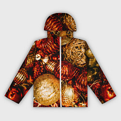 Ветровка с капюшоном женская Новогоднее ёлочное украшение, цвет: 3D-белый