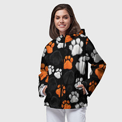 Ветровка с капюшоном женская Мохнатые лапки, цвет: 3D-черный — фото 2